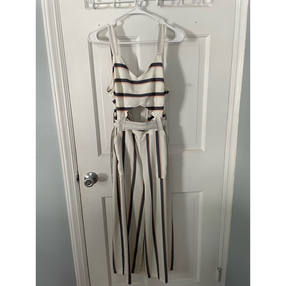 White Striped Jumpsuit